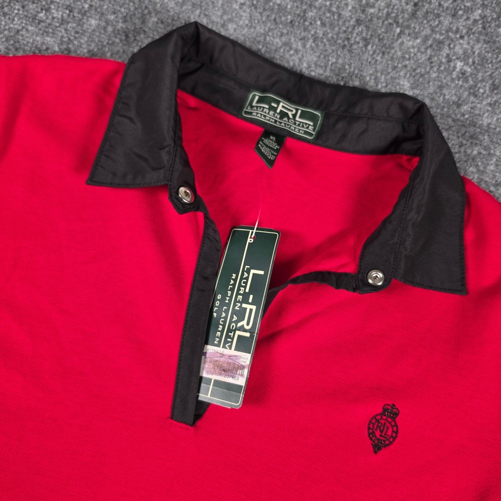 Lauren Ralph Lauren Active Polo Shirt Women XL Red Golf Piqué Crest NWT